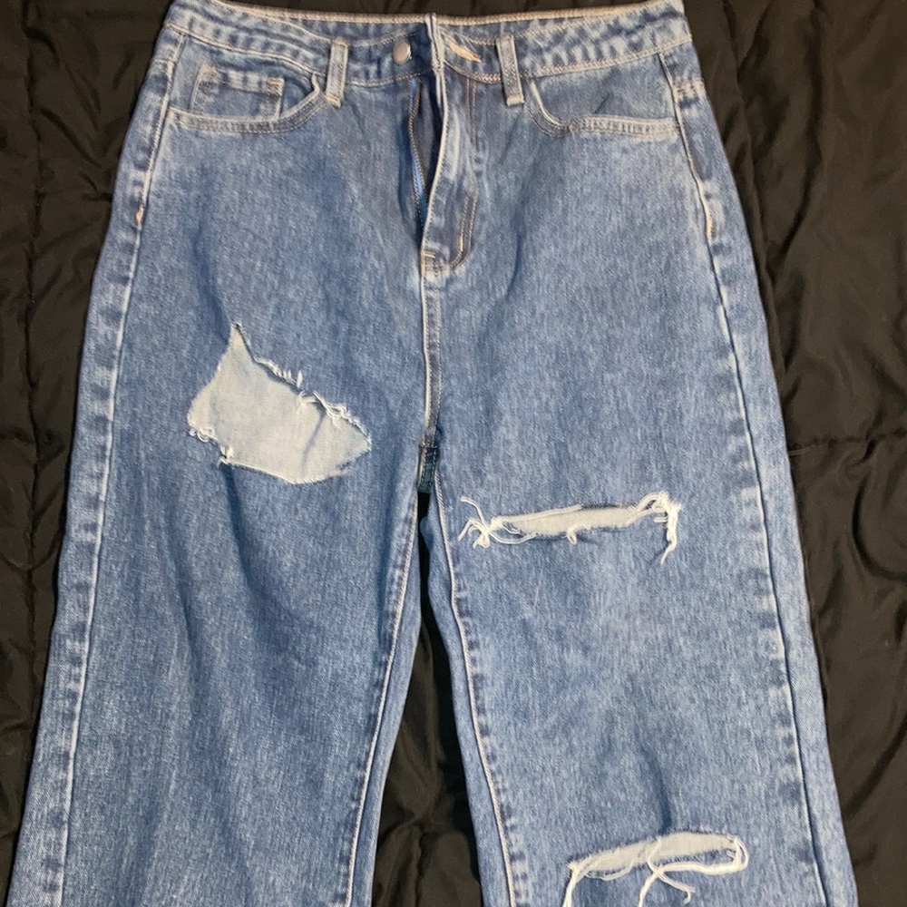 Blue Wide Leg Jeans